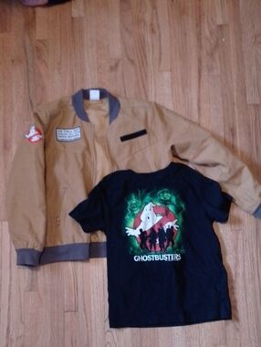 Ghostbusters Kids Tan Jacket & Black Logo T-Shirt Set
